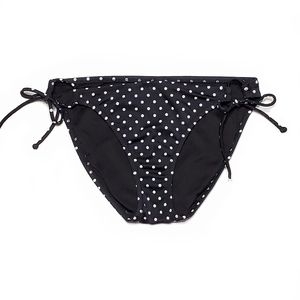 Victoria's Secret | Bikini Bottoms — Black with White Polka Dots, Size Medium